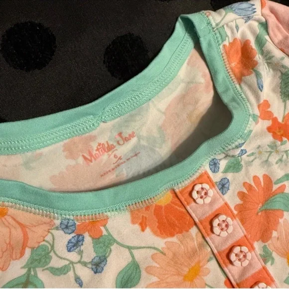 Matilda Jane Dream Chasers Super Sweet PJ Top Size 6 Floral Pajama Shirt - Picture 3 of 4